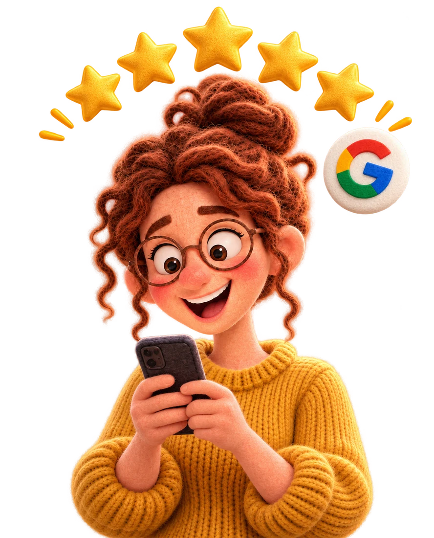 Une serveuse et les avis Google du restaurant