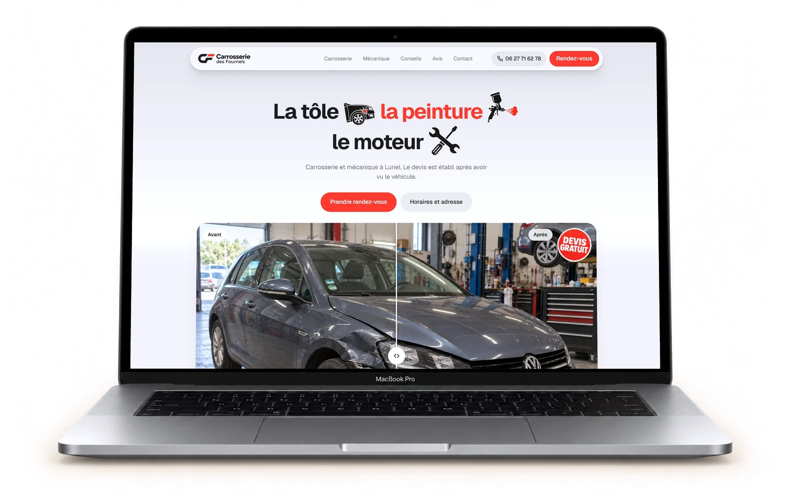 Le site Carrosserie des Fournels