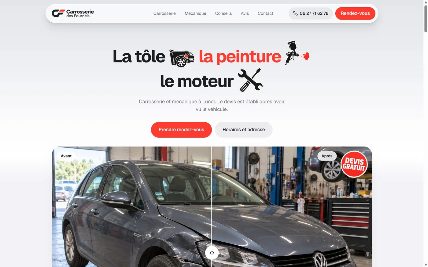 Le site Carrosserie des Fournels